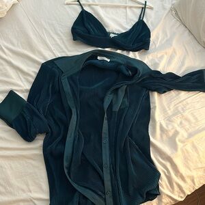 Matching Bra/crop top with Button Down